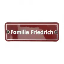 Emaille Türschild ein- oder zweizeilig mit Ihrem Wunschtext 21 x 7,5 cm | weitere Farben