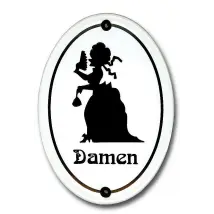 Emaille-WC-Schild Damen - 10,5 x 15 cm