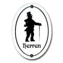 Emaille-WC-Schild Herren - 10,5 x 15 cm