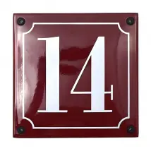 Quadratische Hausnummer aus Emaille 14,8 x 14,8 cm | weitere Farben