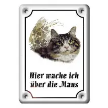 Emailliertes Türschild Katzen - 8 Motive zur Auswahl - 14,8 x 21 cm
