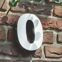 3D Hausnummer 0 aus Edelstahl - Höhe 16 cm Tiefe 3 cm