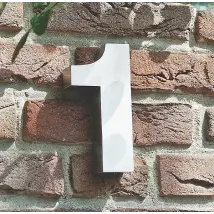 3D Hausnummer 1 aus Edelstahl - Höhe 16 cm Tiefe 3 cm