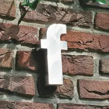 3D Kleinbuchstabe f aus Edelstahl - Höhe 16 cm und Tiefe 3 cm