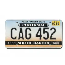 US-Nummernschild North Dakota - Peace Garden State - original
