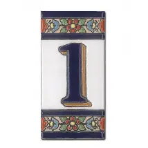 Spanische Hausnummer aus Keramik-Fliesen - Ziffer 1