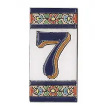Spanische Hausnummer aus Keramik-Fliesen - Ziffer 7