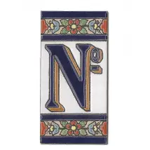 Spanische Hausnummer aus Keramik-Fliesen - No