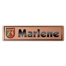 Kleines Namensschild Roségold mit Wunschbundeslandwappen
