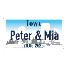 Iowa USA Kfz Kennzeichen mit Wunschtext Dekoschild - bedruckt 30 x 15 cm
