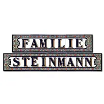 Spanische Fliesen mit Familienname und dem Zusatz Familie