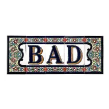 Spanischer Schriftzug Bad
