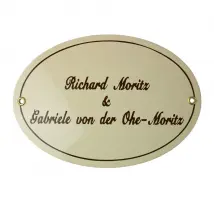 Ovales Emaille Tuerschild | mit 2-zeiligem Wunschtext 40 x 30 cm