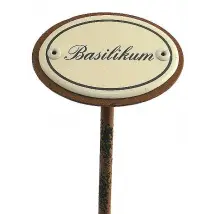 Gartenstecker aus Emaille für das Kräuterbeet - Basilikum - 2 Größen