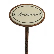 Gartenstecker aus Emaille für das Kräuterbeet - Rosmarin