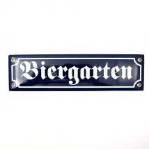 Emailleschild Biergarten - 30 x 8 cm