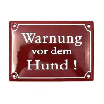 Emailleschild - Warnung vor dem Hund! - 17 x 12 cm