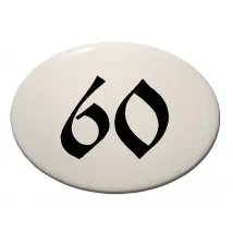 Hausnummer aus Porzellan handbemalt und oval