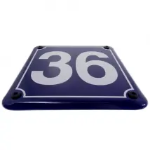 Kleine emaillierte Hausnummer 12 x10,5 cm | blau/weiß