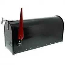 U.S. Amerikanischer Briefkasten Mailbox mit roter Fahne in schwarz wie in USA