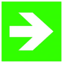 Fluchtweg- / Erste Hilfe-Zusatzschild »Richtungsangabe gerade«