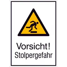 Warn-Kombischild »Vorsicht! Stolpergefahr«