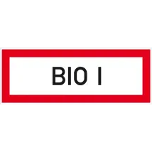 Hinweisschild für die Feuerwehr »BIO I«