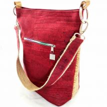 unisex Handtaschen rot Totebag aus Kork -