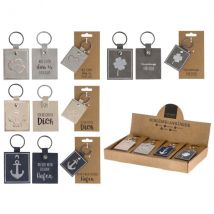 Schlüsselanhänger aus Leder rechteckig beidseitigt bedruckt - in vier Variationen Kleeblatt