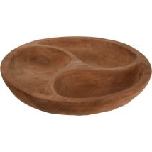 Maritime Servierschale aus Teakholz drei Fächer 34cm