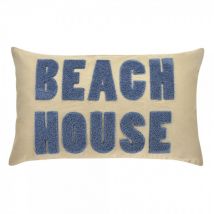 Pad KissenhÃ¼lle BEACH HOUSE taupe blau 30 x 50cm