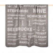 PAD Decke Typo Ostsee 150 x 200 cm hellgrau