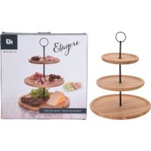 Etagere aus Bambus 3 stöckig rund