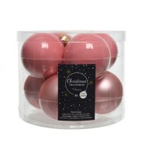 Tannenbaumkugel aus Glas in matt und glänzend 7 cm 8 Stück Bonbonpink