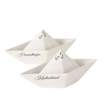 Papierschiffchen Porzellan 7,5cm – 2 Motive "Heimathafen"