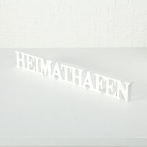 Heimathafen Schriftzug in weiß aus MDF