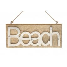 Schild Beach Mangoholz und Alu