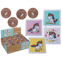 Magisches Handtuch Comic Einhorn 30 x 30 cm- in vier Varianten hellblau