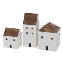 Holzhaus/Dekohaus in braun/weiß "groß"  in drei Ausführungen mittel
