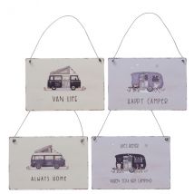 Schild aus Eisen mit Aufhängug "Vanlife" in vier Varianten """Always home"""