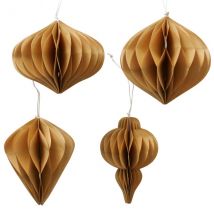 Weihnachtskugel aus recyceltem Papier natur "Zapfen"