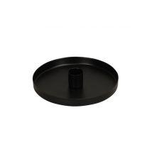 Kerzenhalter rund als Teller in schwarz klein