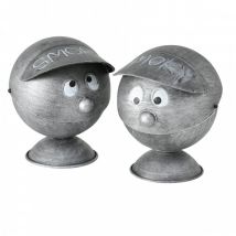 Sturmaschenbecher Smoky graue Köpfe H16 cm