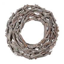 Treibholz-Kranz mit rustikaler Optik, weiß gewischt - groß, 50 cm