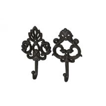 Garderobenhaken ORNAMENT 1 Haken – Gusseisen dunkelbraun – versch. Motive geschlossen spitz