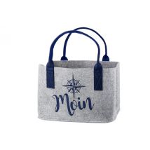Maritime Filztasche "Moin" hellgrau
