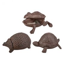 Schlüsselversteck Tiere aus Gusseisen - versch. Varianten "Igel"