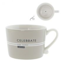 Bastion Collections Henkeltasse beige "Celebrate every Moment" ""