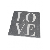 Untersetzer aus Schiefer eckig mit Lasergravur LOVE ""