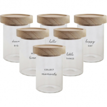 Eulenschnitt Mini Vorratsglas "Little Things schwarz"  mit Holzdeckel, in sechs Variationen COLLECT moments